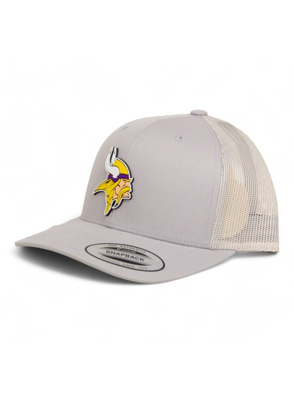 Minnesota Vikings 3D YP Snapback Trucker Hat- Silver